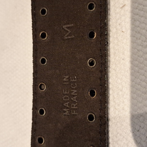 ABACO Paris Women\'s Black Leather Belt with Brass Studding And Buckle Size M main image 5
